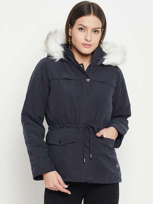 women solid long sleeves quilted jacket - 21523576 - Standard Image - 0