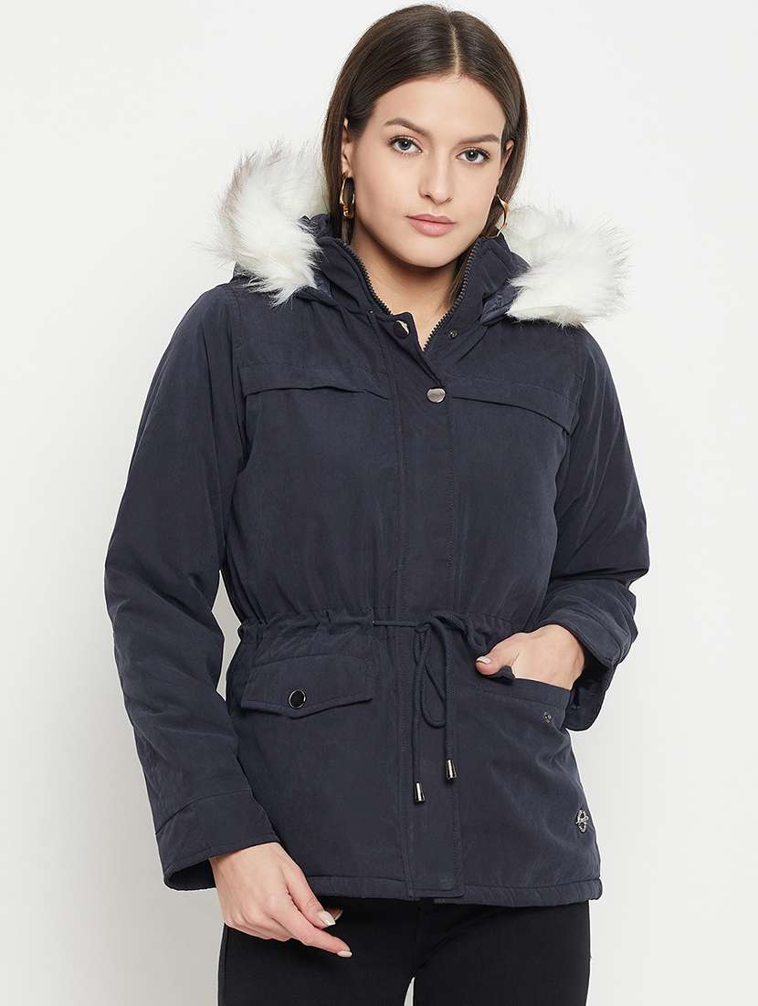 women solid long sleeves quilted jacket - 21523576 - Zoom Image - 0