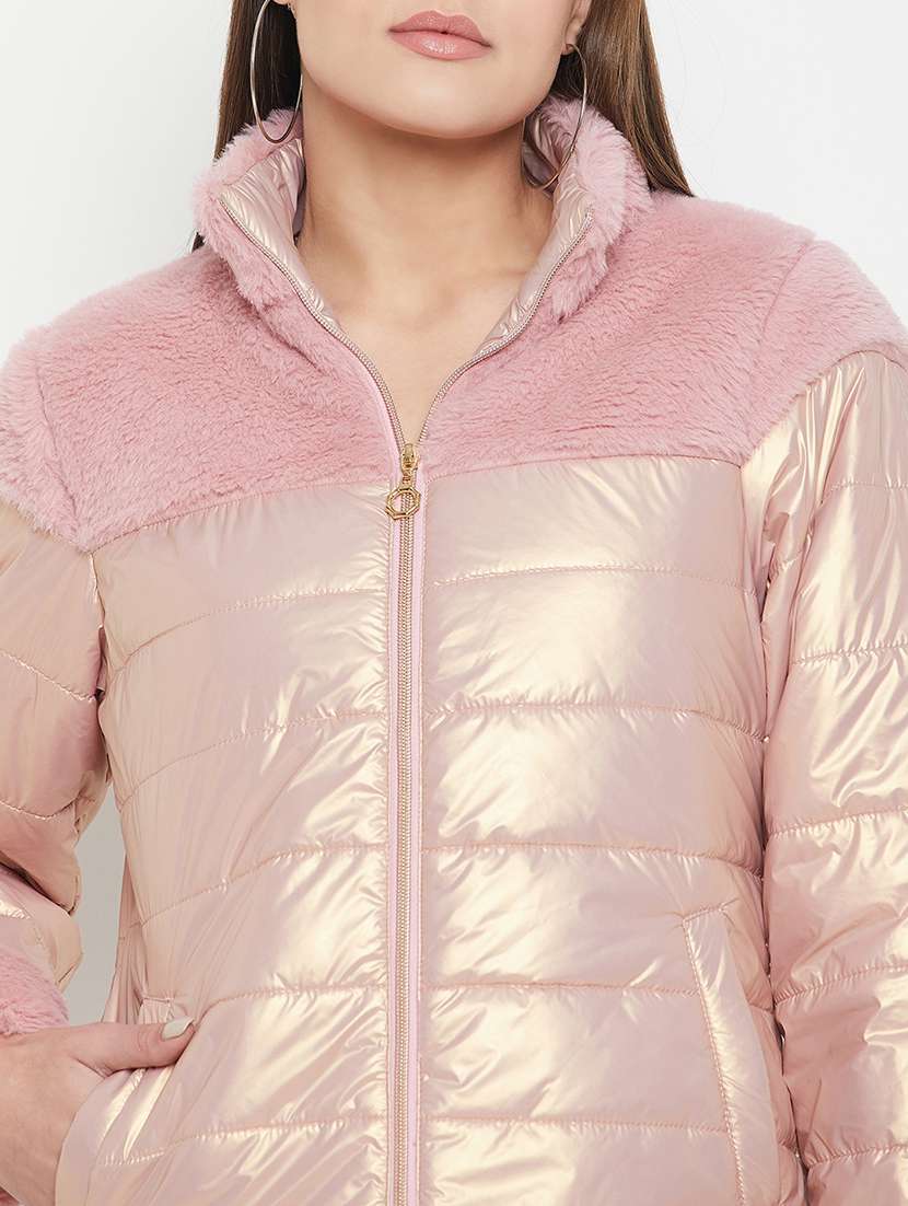 women solid long sleeves bomber jacket - 21523578 - Standard Image - 3