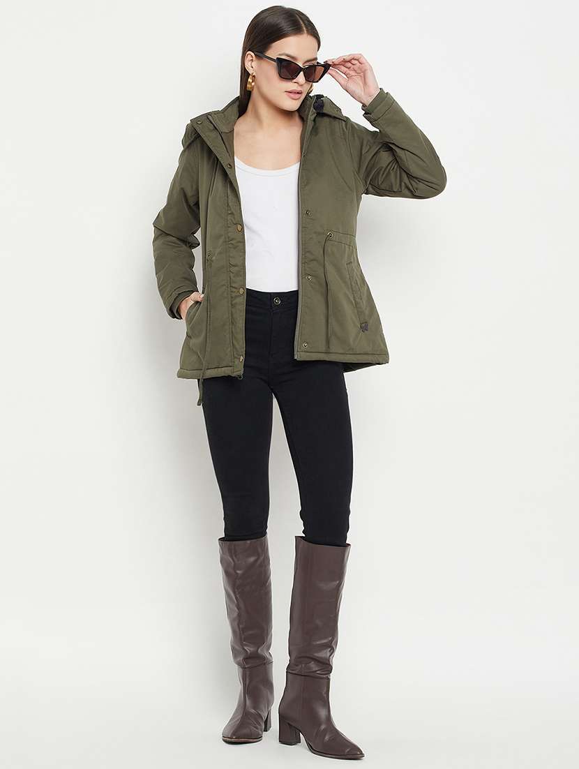 women solid long sleeves bomber jacket - 21523580 - Standard Image - 3