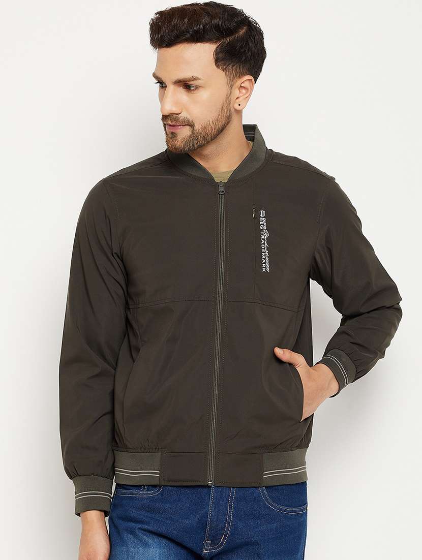 men long sleeve solid biker jacket