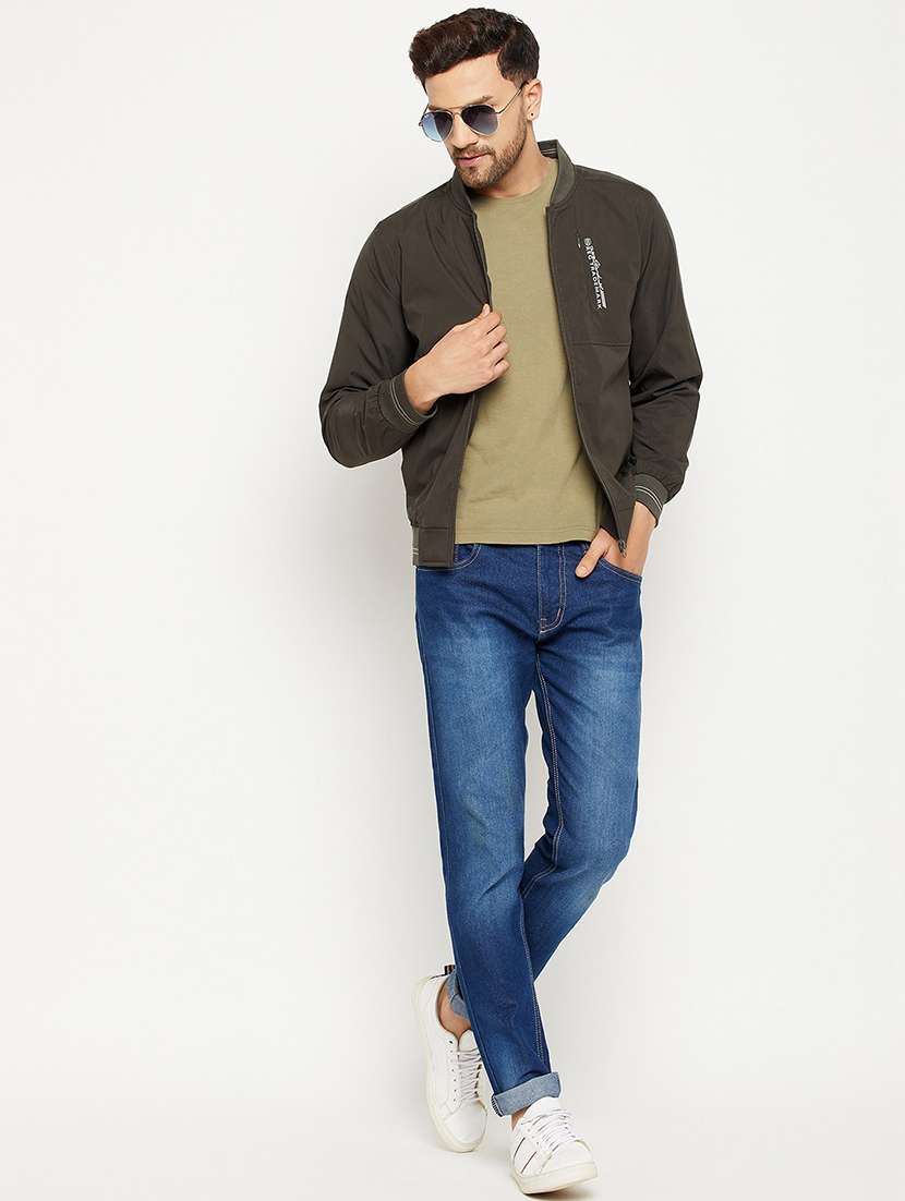 men long sleeve solid biker jacket - 21523583 -  Standard Image - 3