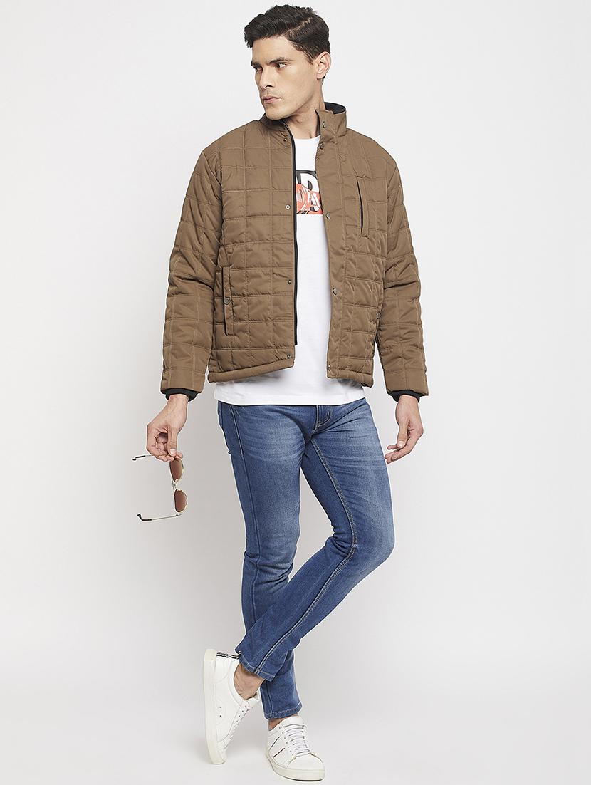 men long sleeve solid quilted jacket - 21523612 - Standard Image - 3
