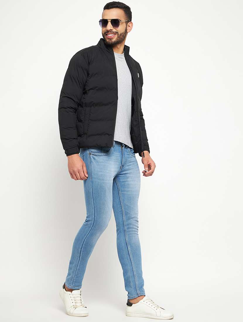 men solids long sleeves quilted jacket - 21523619 -  Standard Image - 3