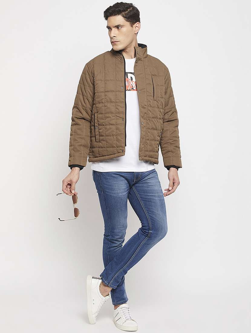 men solid long sleeve quilted jacket - 21523625 -  Standard Image - 3