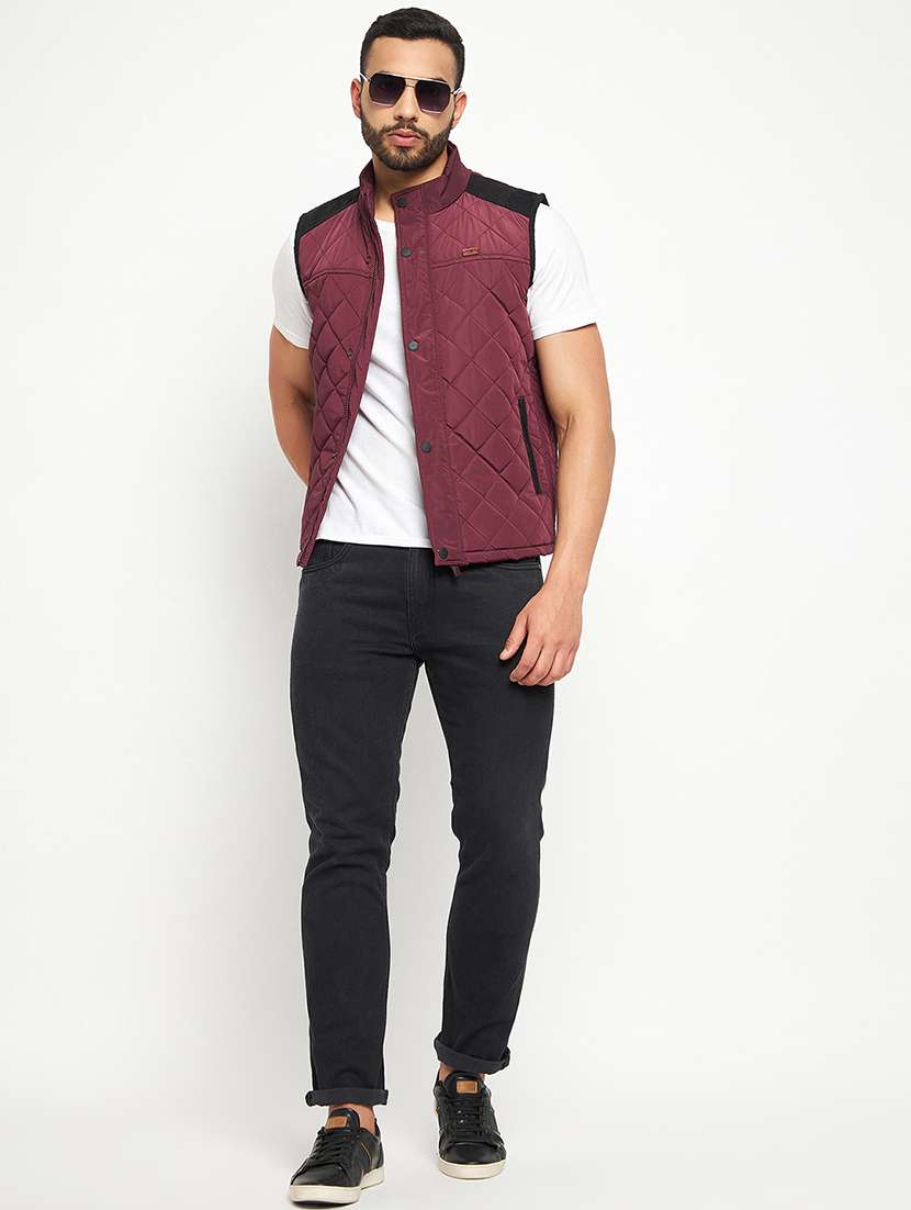 men sleeveless solid quilted jacket - 21523638 -  Standard Image - 3