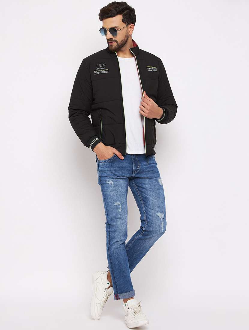men solid long sleeve quilted jacket - 21523641 -  Standard Image - 3