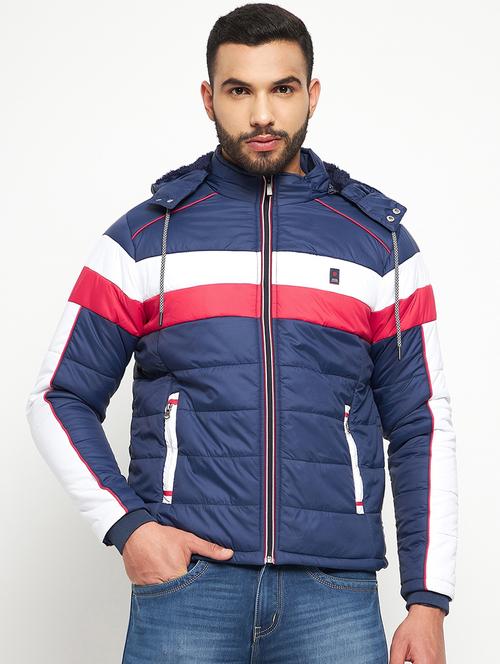 men color blocked long sleeve bomber jacket - 21523654 - Standard Image - 0
