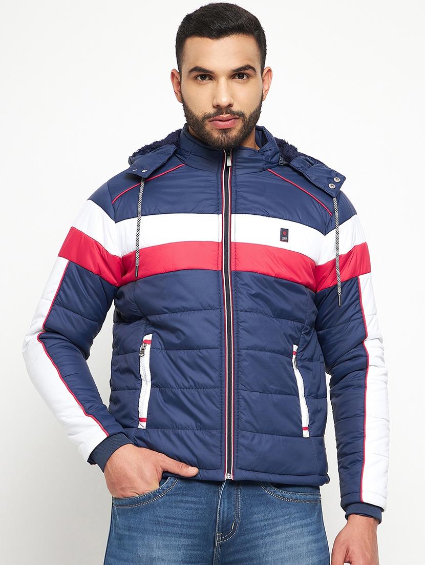 men color blocked long sleeve bomber jacket - 21523654 - Zoom Image - 0