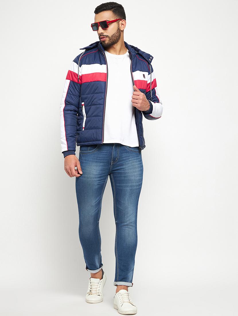 men color blocked long sleeve bomber jacket - 21523654 - Standard Image - 3