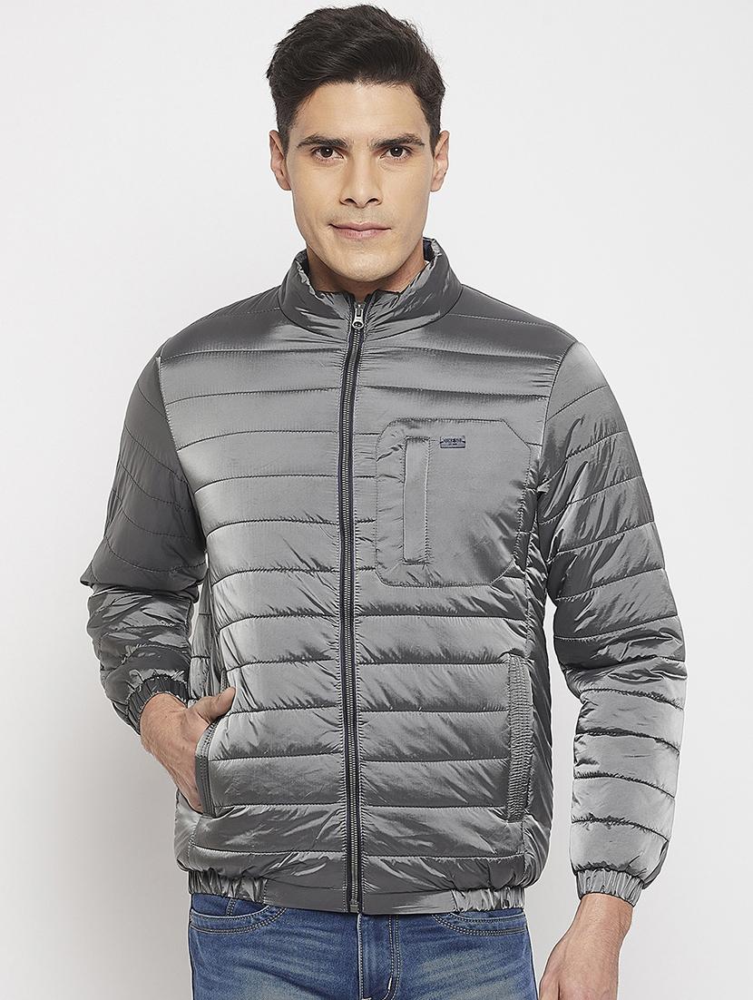 men solids long sleeves bomber jacket - 21523681 - Zoom Image - 0