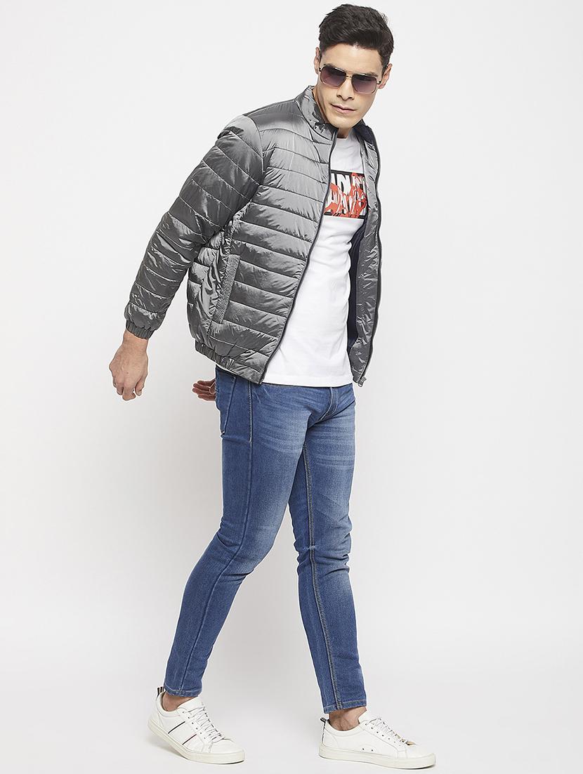 men solids long sleeves bomber jacket - 21523681 - Standard Image - 3