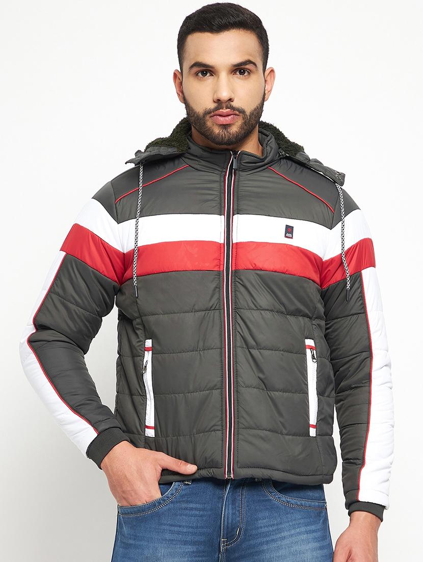 men long sleeve color block quilted jacket - 21523694 - Zoom Image - 0