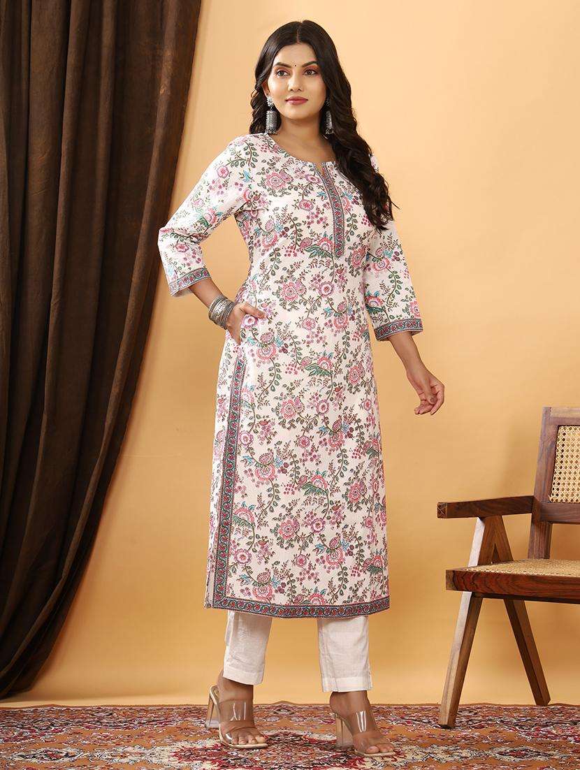 women floral printed straight kurta - 21523703 -  Standard Image - 3