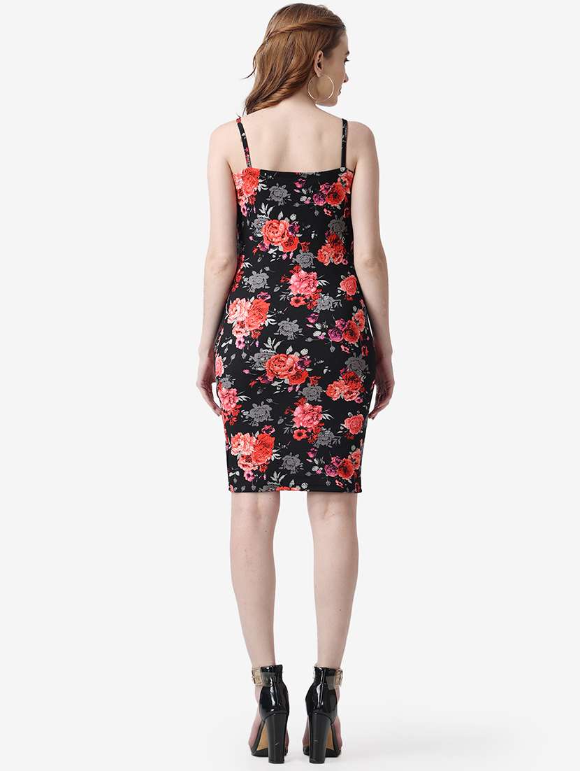 women floral print sleeveless bodycon dress - 21523751 - Standard Image - 3