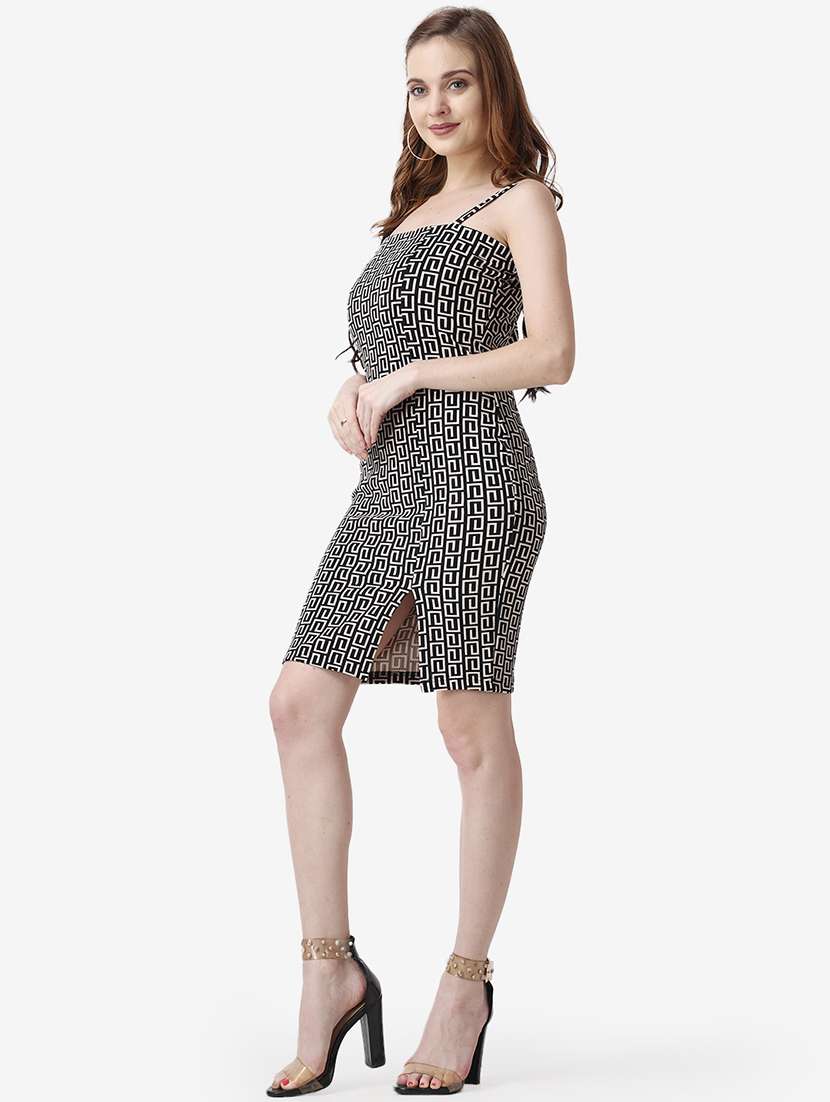 women printed sleeveless bodycon dress - 21523752 - Standard Image - 3