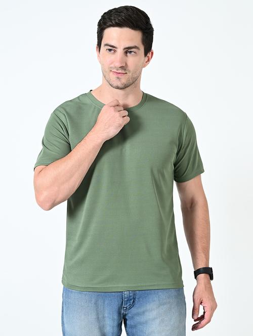 men green short sleeves plain t-shirt - 21523911 - Standard Image - 0