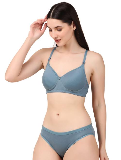 women solid bras and panty set - 21523935 - Standard Image - 0