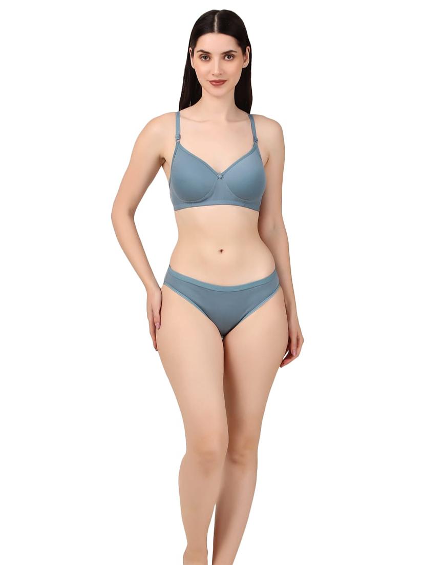 women solid bras and panty set - 21523935 - Standard Image - 3