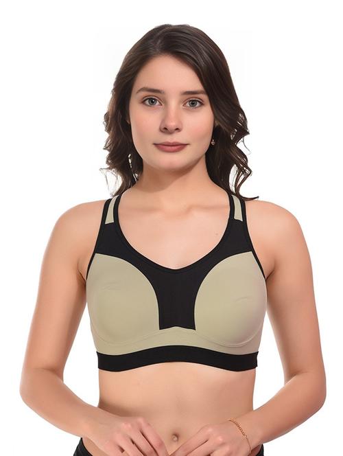 women green cotton blend sports bra - 21523997 - Standard Image - 0