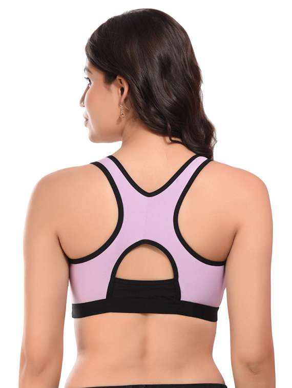 women lavender cotton blend sports bra - 21524000 - Standard Image - 3