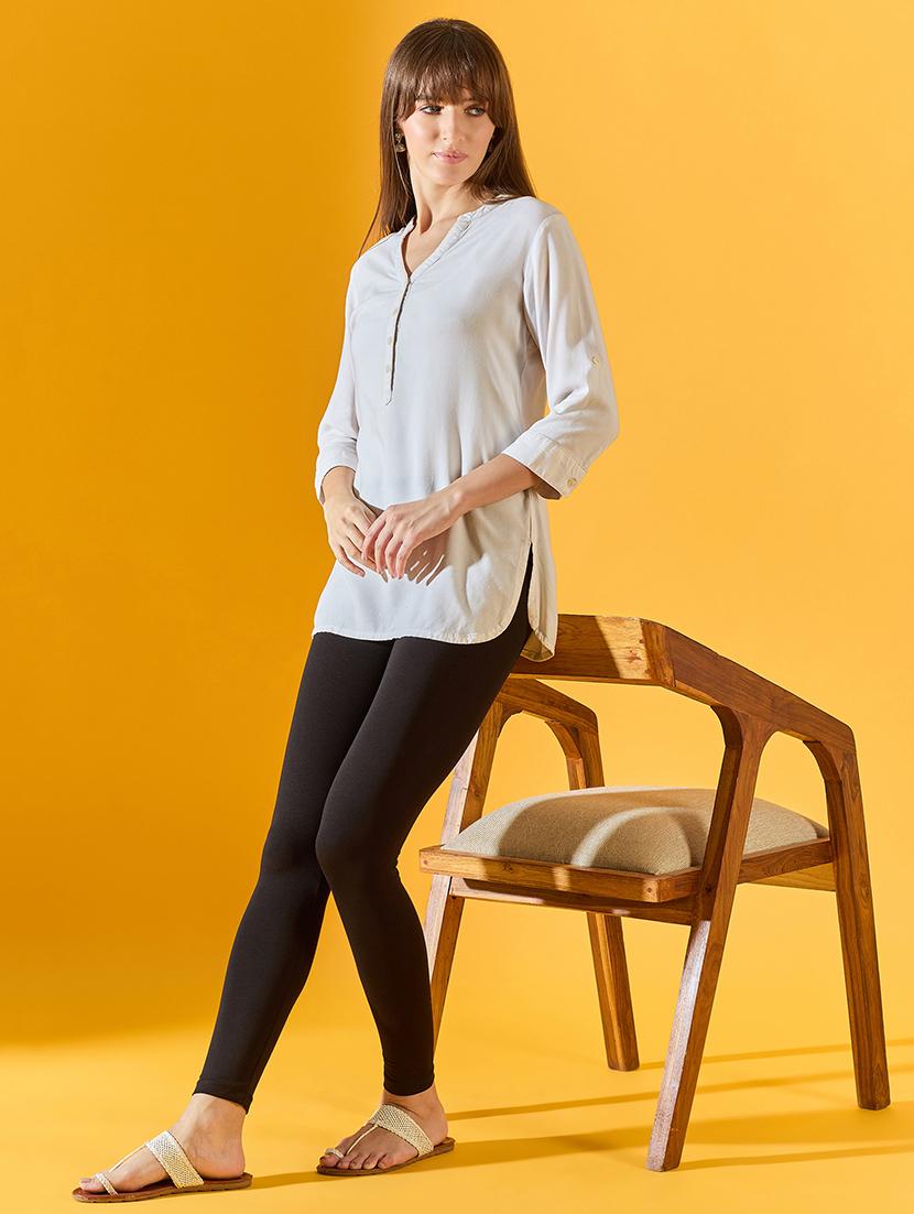 women black cotton leggings - 21524011 - Standard Image - 3