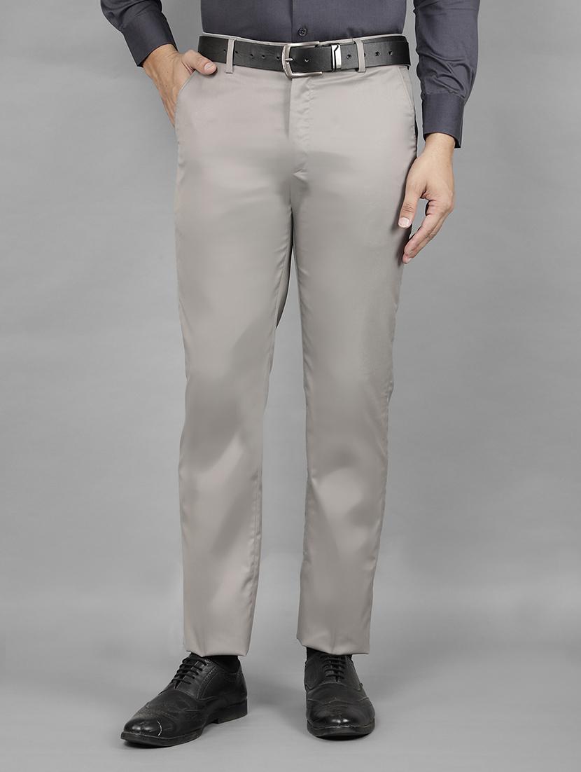 men grey flat front formal trouser