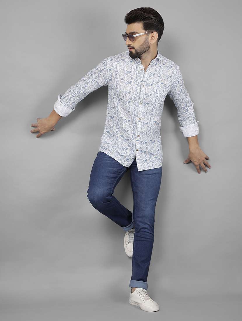 men collared printed casual shirt - 21524048 -  Standard Image - 5