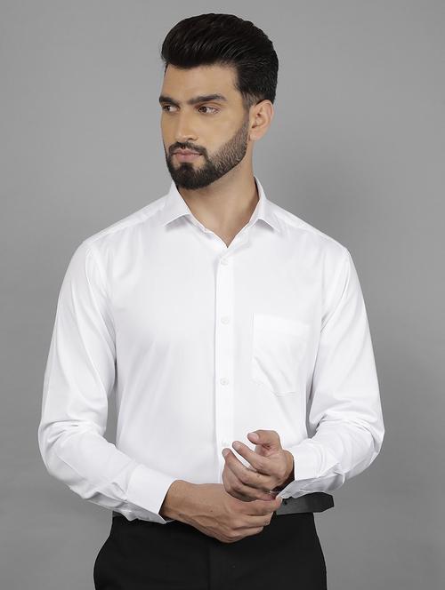 men white solid formal shirt - 21524056 - Standard Image - 0