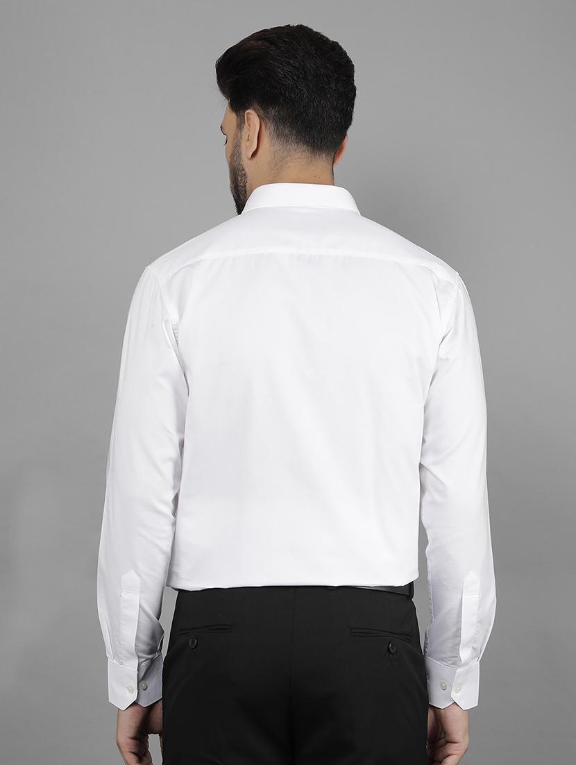 men white solid formal shirt - 21524056 - Standard Image - 3