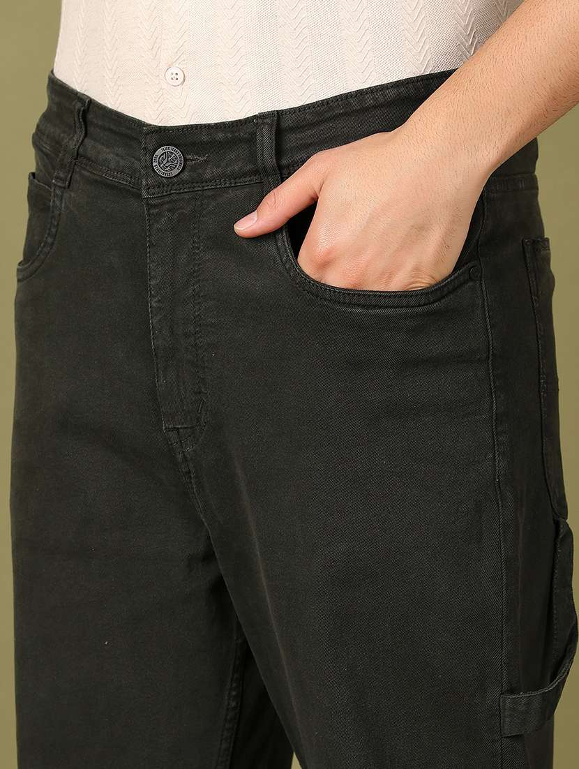 men olive solid jeans - 21524059 -  Standard Image - 5