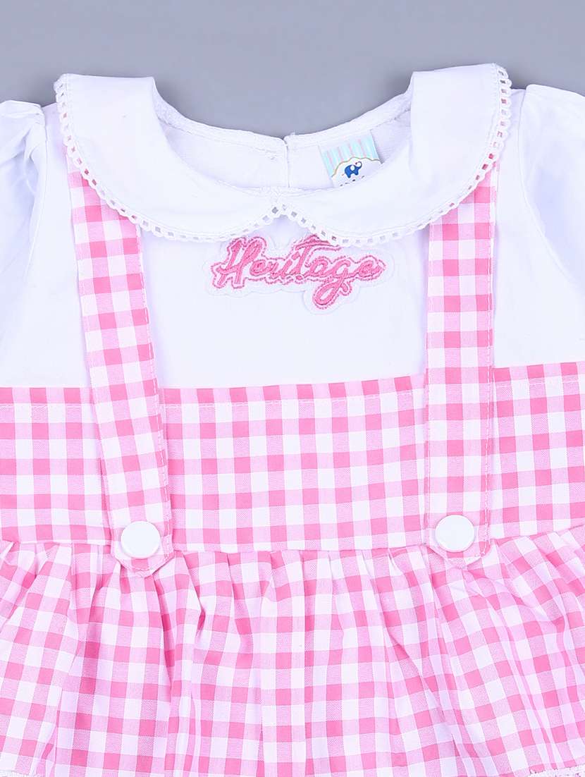 girlss checkered casual wear full length set - 21524066 - Standard Image - 3