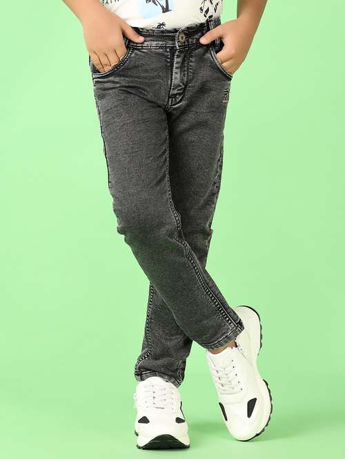 boys solid mid rise jeans - 21524073 -  Standard Image - 0