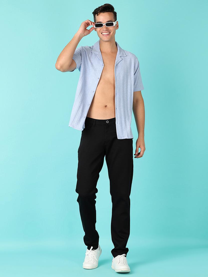 men short sleeves self design casual shirt - 21524169 - Standard Image - 3