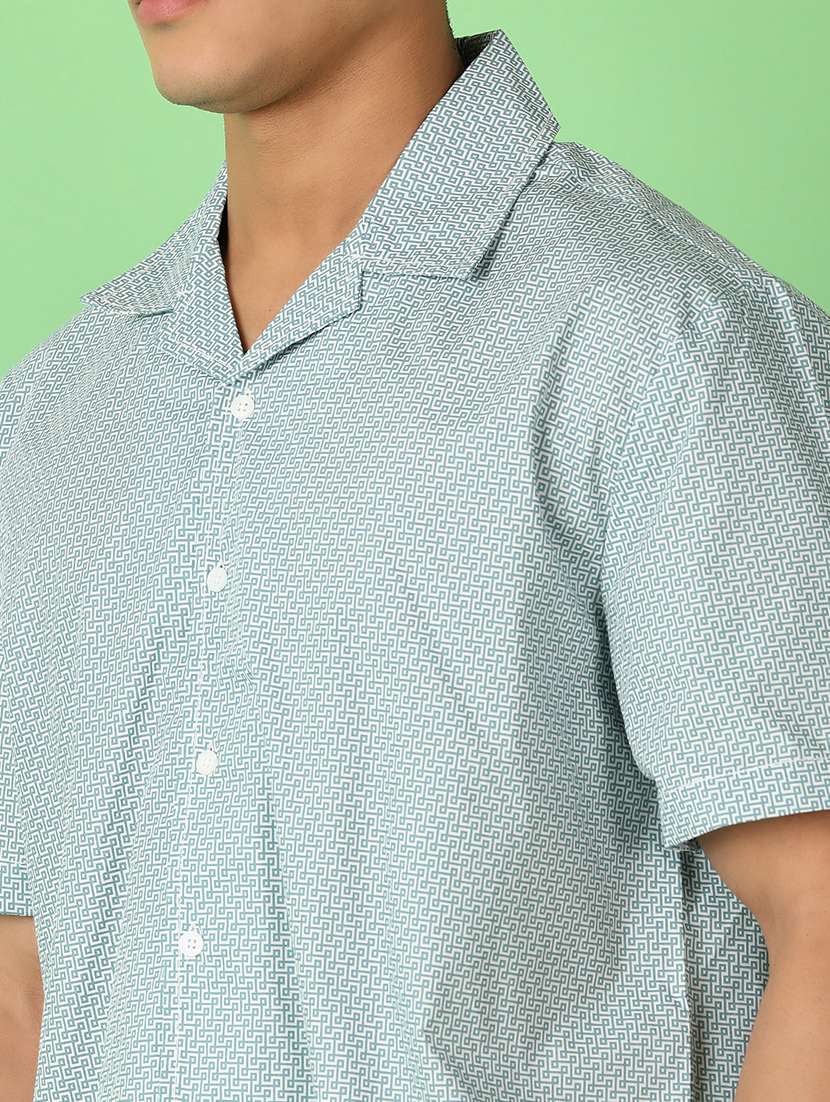 men printed short sleeve casual shirt - 21524172 -  Standard Image - 5