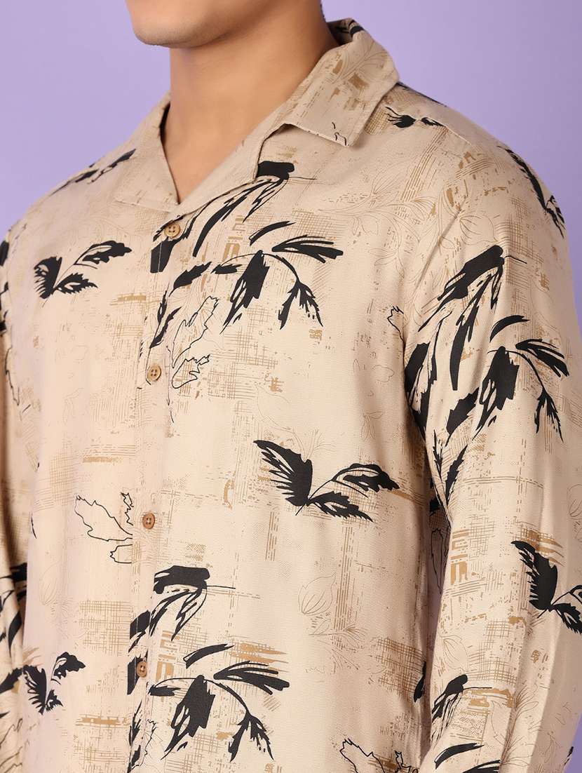 men printed long sleeve casual shirt - 21524182 -  Standard Image - 5