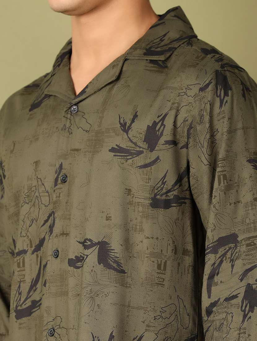 men printed long sleeve casual shirt - 21524183 -  Standard Image - 5