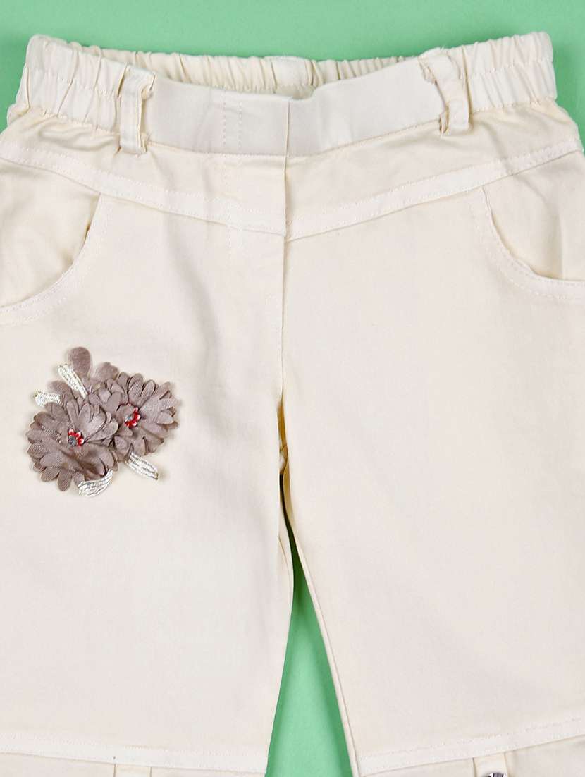 girls grey solid casual wear capri set - 21524213 -  Standard Image - 3