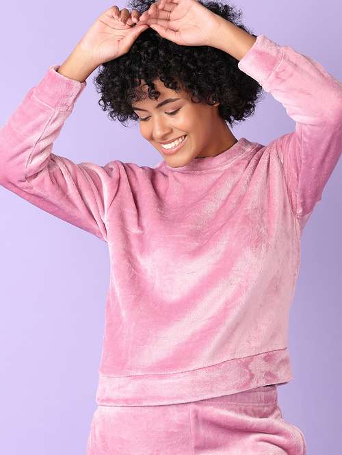 women solid long sleeve sweatshirt - 21524278 - Standard Image - 0