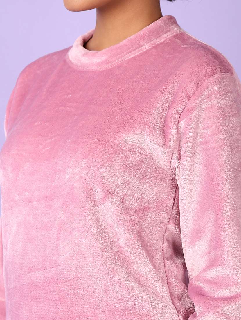 women solid long sleeve sweatshirt - 21524278 - Standard Image - 3