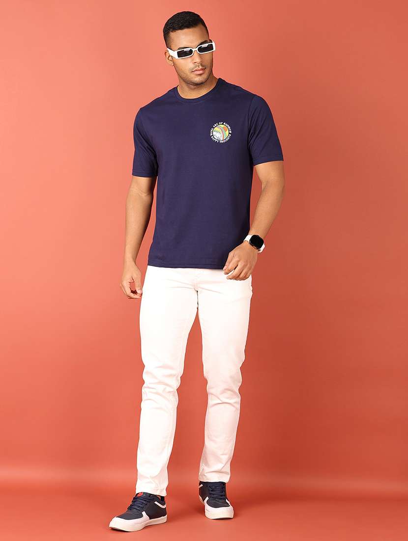 men round neck front & back print regular fit t-shirt - 21524284 -  Standard Image - 3