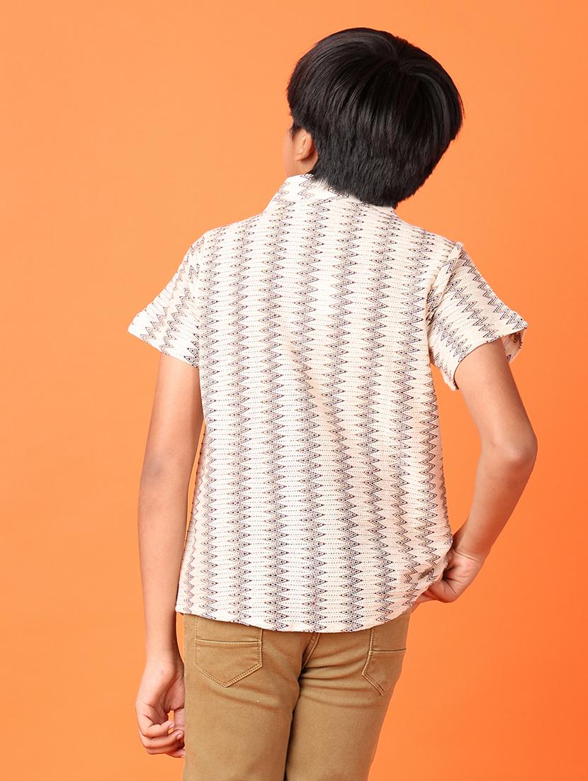 boys self design short sleeve casual shirt - 21524353 - Standard Image - 3