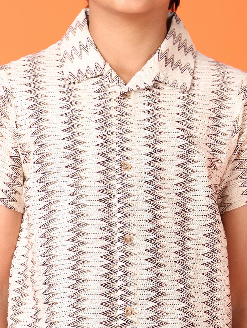 boys self design short sleeve casual shirt - 21524353 - Standard Image - 5