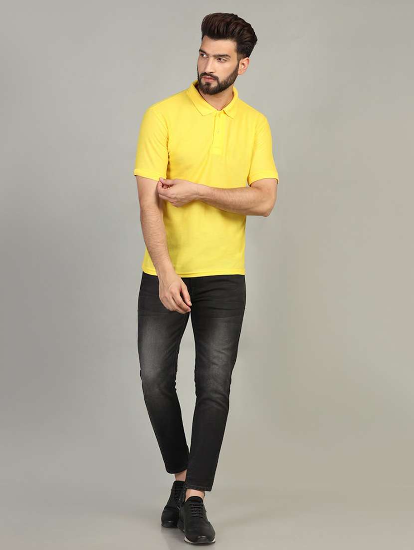 men polo neck plain t-shirt - 21524816 -  Standard Image - 3