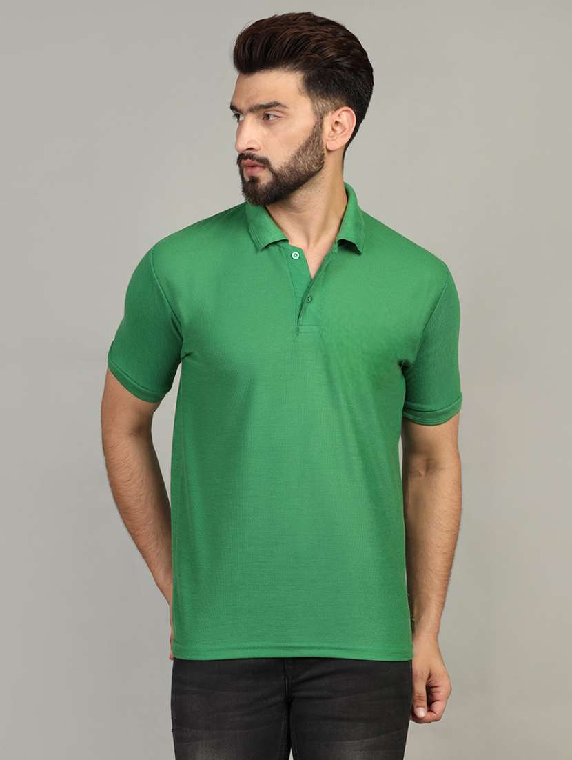 men solid plain polo t-shirt