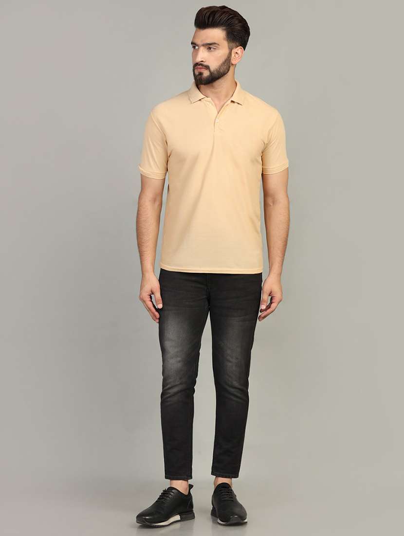 men polo neck solid plain t-shirt - 21524821 -  Standard Image - 3