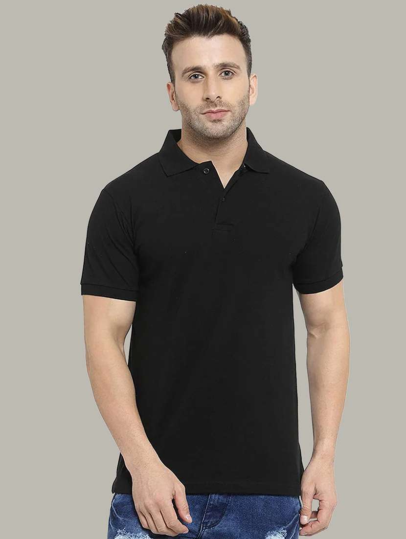 men polo neck plain t-shirt