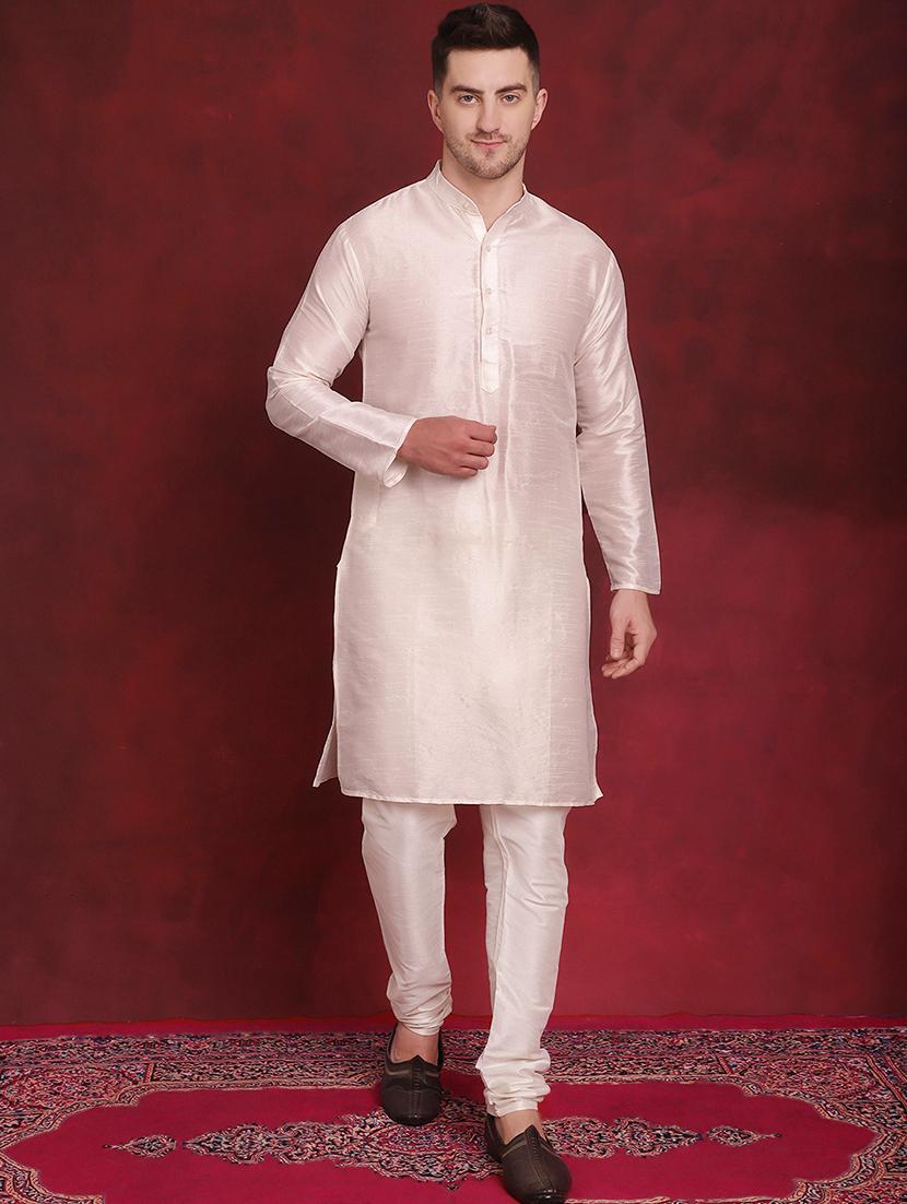 men solid kurta pyjama set with printed jacket - 21524871 - Zoom Image - 0
