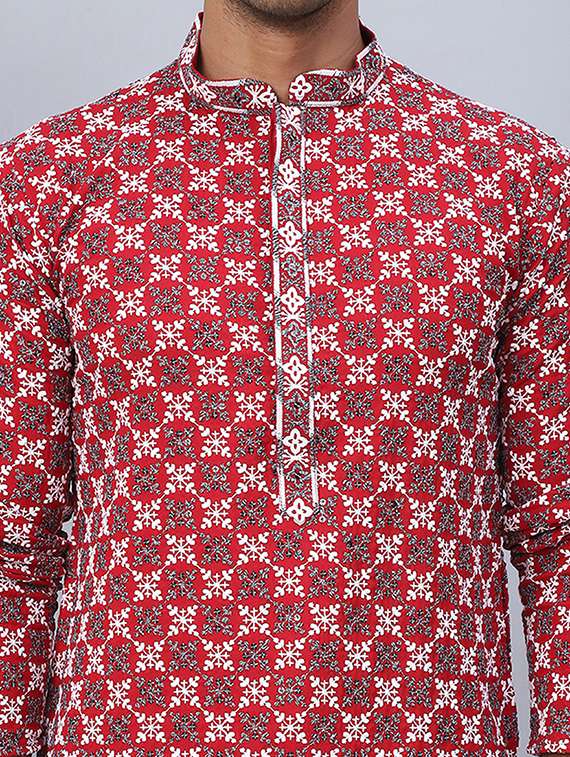 men printed mandarin neck long kurta  - 21524977 -  Standard Image - 5