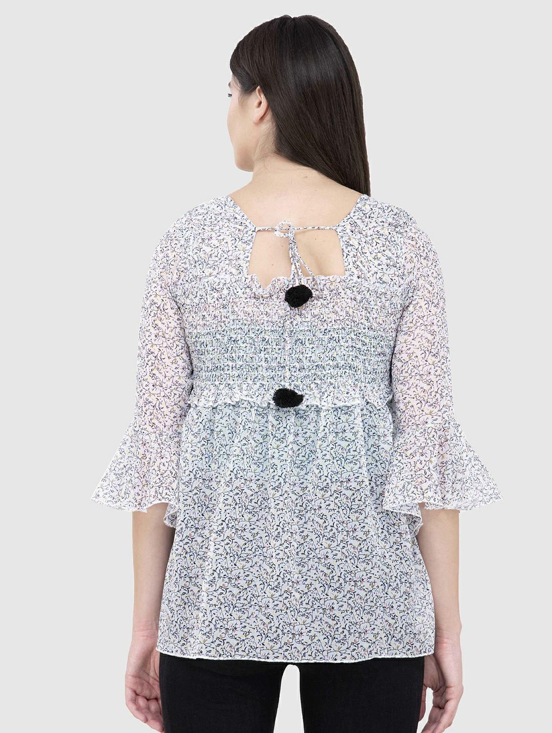 women printed square neck a-line dress - 21525036 - Standard Image - 3